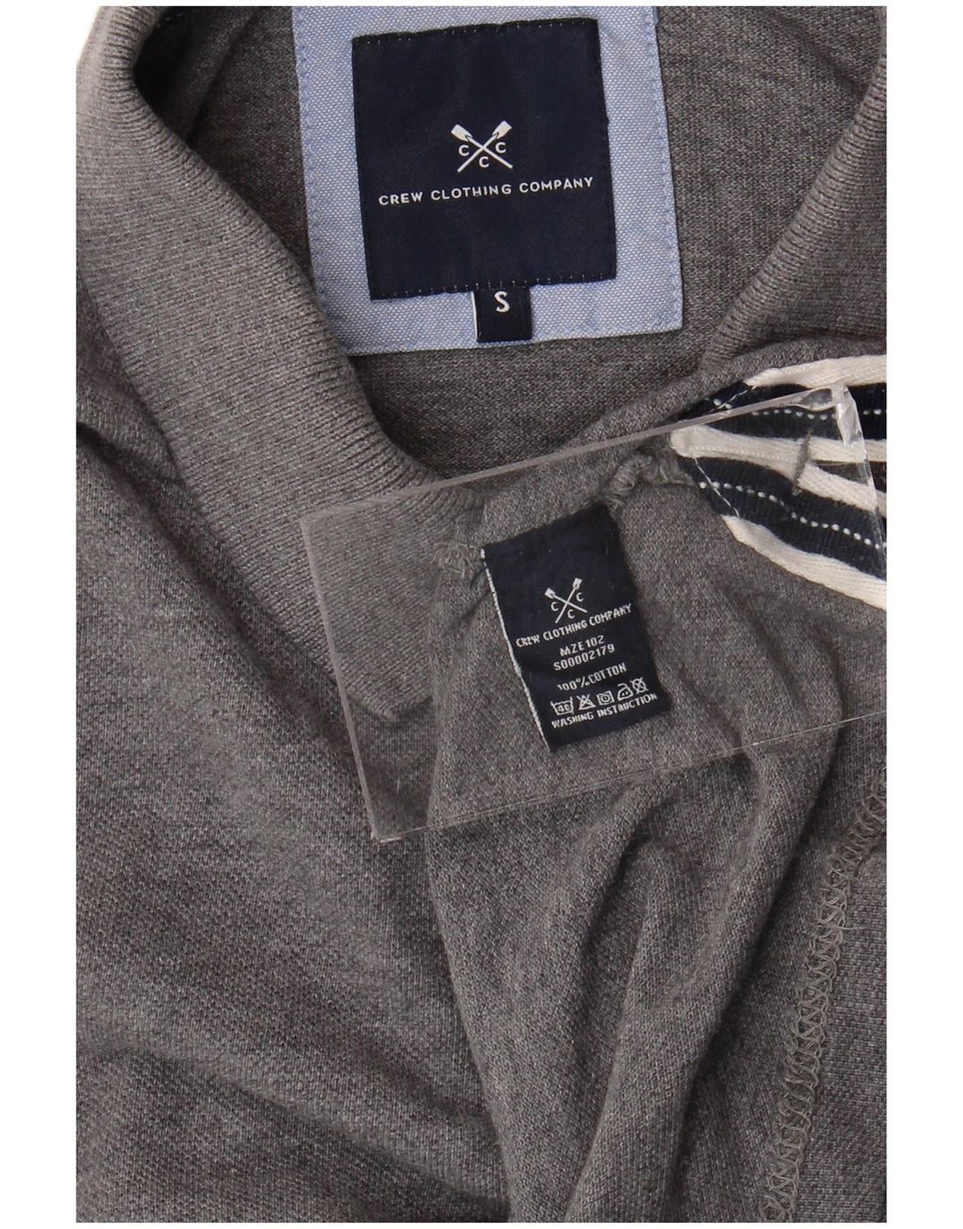 Crew Clothing Mens Polo Shirt Small Grey Cotton