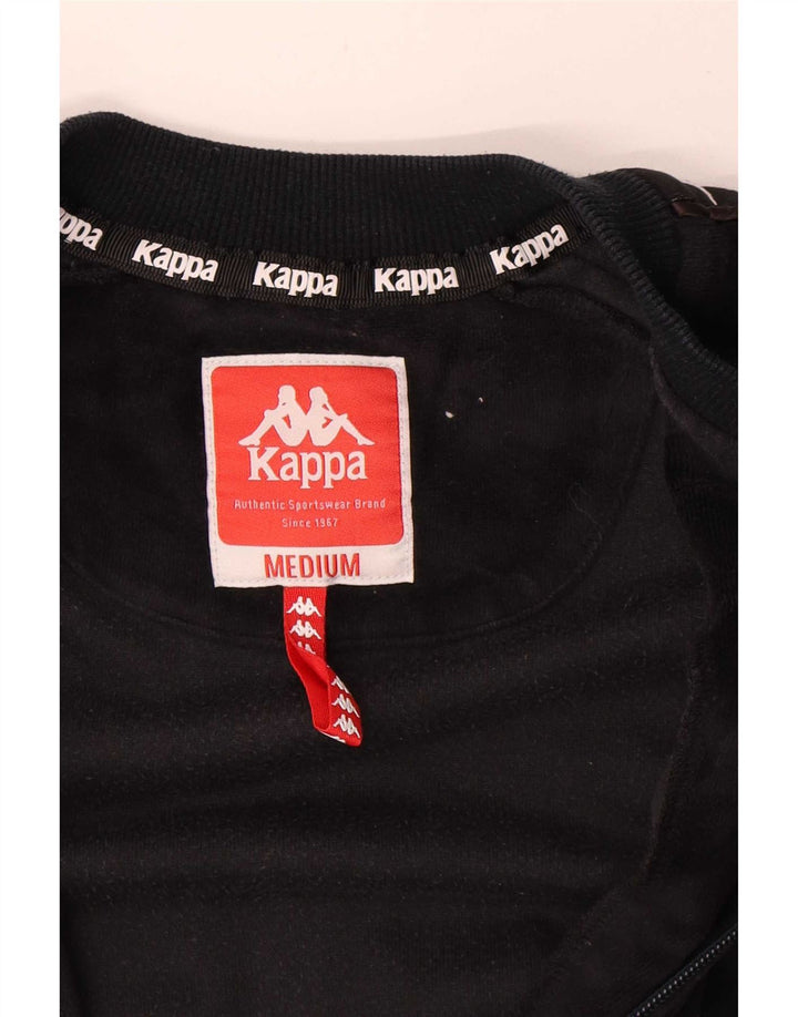 Kappa Womens Oversized Graphic Tracksuit Top Jacket UK 14 Medium Black