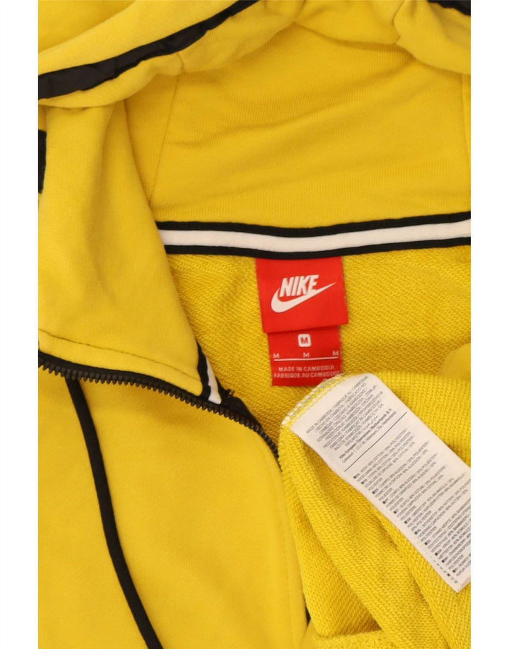 Nike Mens Zip Hoodie Sweater Medium Yellow Cotton