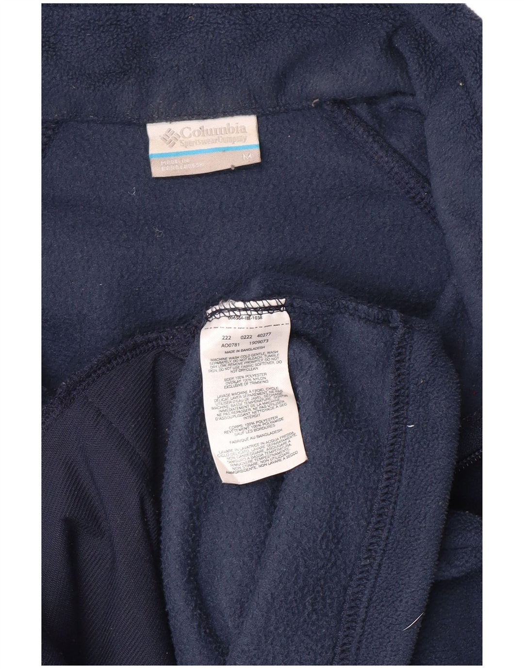 Columbia Mens Fleece Jacket Medium Navy Blue Polyester