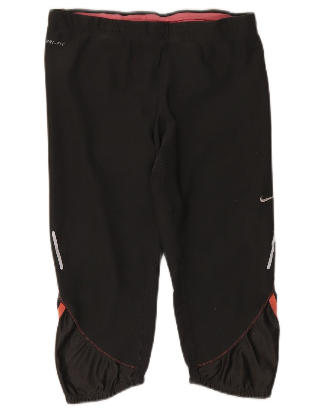Nike Womens Dri Fit Capri Tracksuit Trousers UK 14 Medium Black Polyester