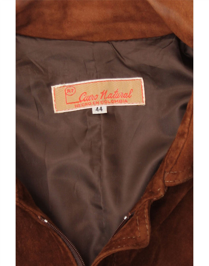 Vintage Mens Bomber Suede Jacket UK 44 2XL Brown Leather