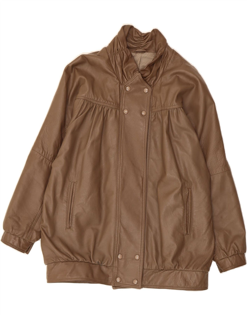 CORHER OF LEEDS Womens Oversized Leather Jacket UK 14  Large Brown Leather Vintage Corher Of Leeds and Second-Hand Corher Of Leeds from Messina Hembry 