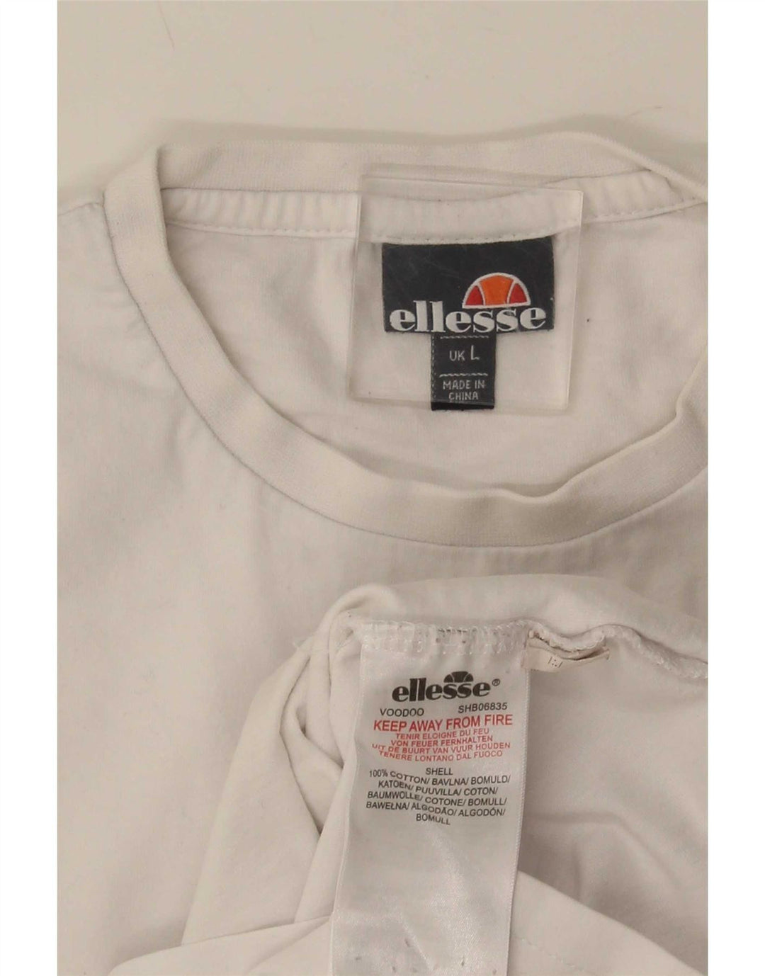Ellesse Mens Graphic T-Shirt Top Large White Cotton