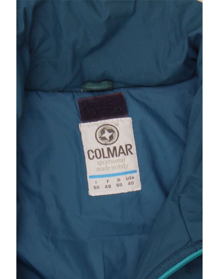 COLMAR Mens Padded Jacket IT 50 Large Blue Colourblock Vintage Colmar and Second-Hand Colmar from Messina Hembry 