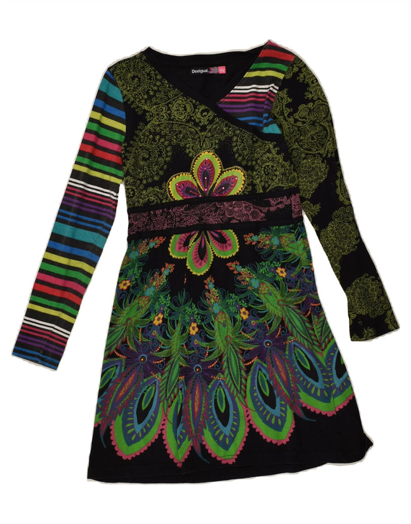 DESIGUAL Girls A-Line Dress 11-12 Years Multicoloured Floral | Vintage Desigual | Thrift | Second-Hand Desigual | Used Clothing | Messina Hembry 