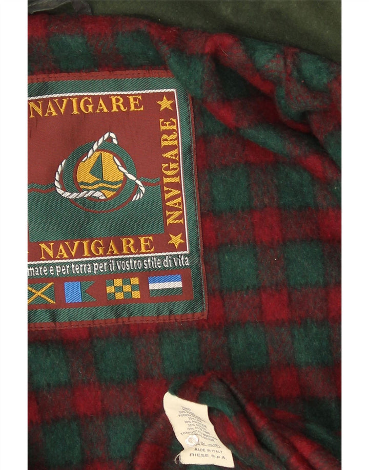 Navigare Mens Overcoat UK 40 Large Green Wool