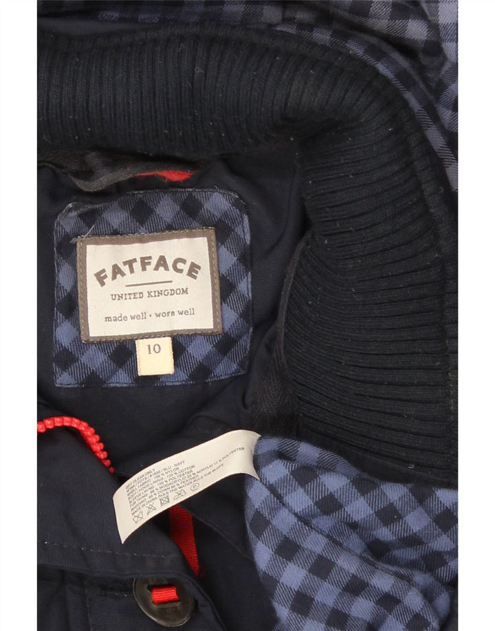 Fat Face Womens Hooded Padded Coat UK 10 Small Navy Blue Nylon