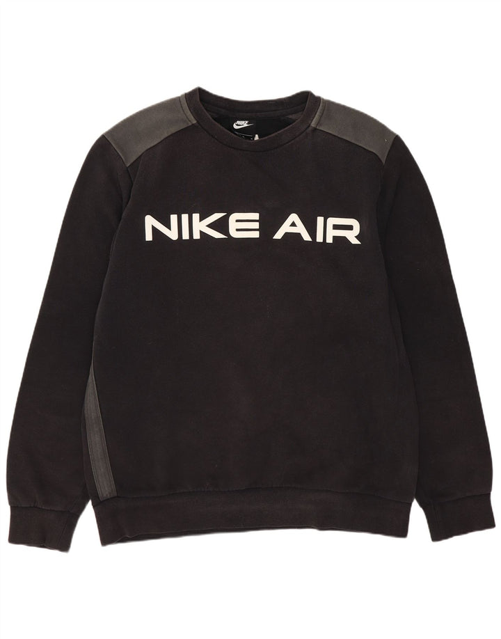 Nike Mens Graphic Sweatshirt Jumper Medium Black Cotton