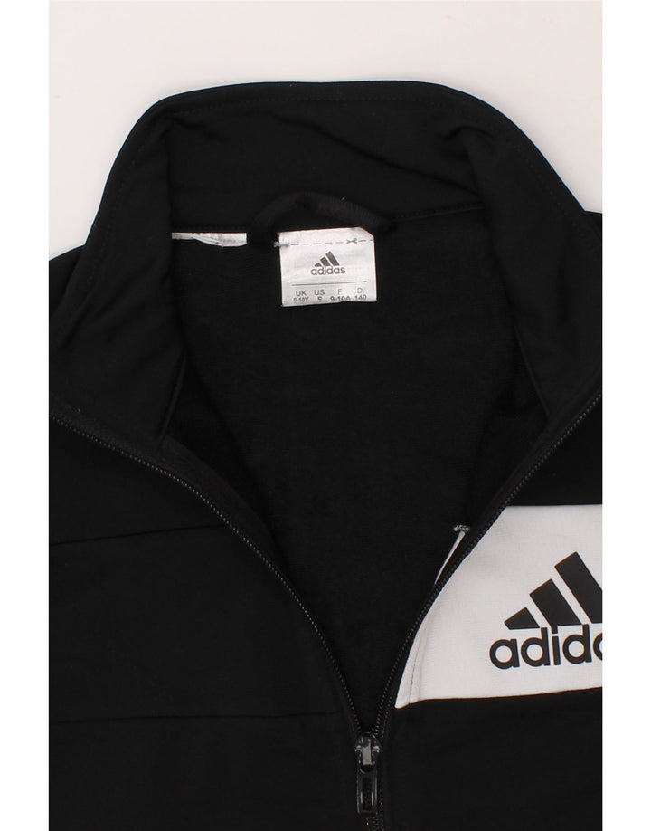 ADIDAS Boys Tracksuit Top Jacket 9-10 Years Black Colourblock Polyester Vintage Adidas and Second-Hand Adidas from Messina Hembry 