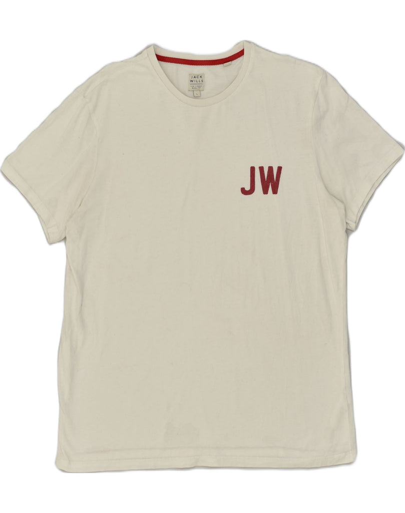 JACK WILLS Mens T-Shirt Top Large White Cotton | Vintage Jack Wills | Thrift | Second-Hand Jack Wills | Used Clothing | Messina Hembry 