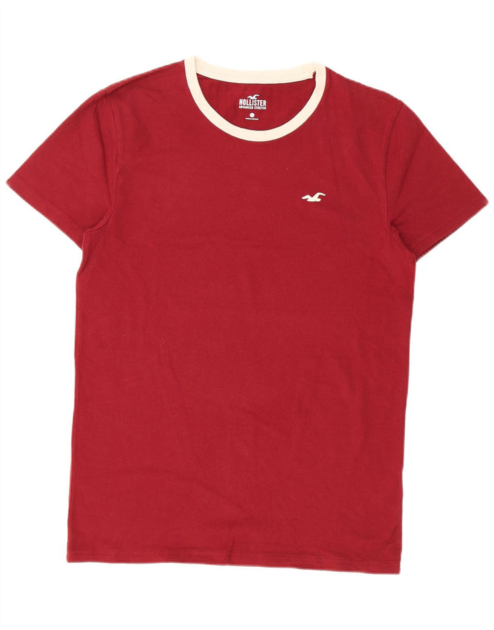 Hollister Mens T-Shirt Top Small Burgundy Cotton