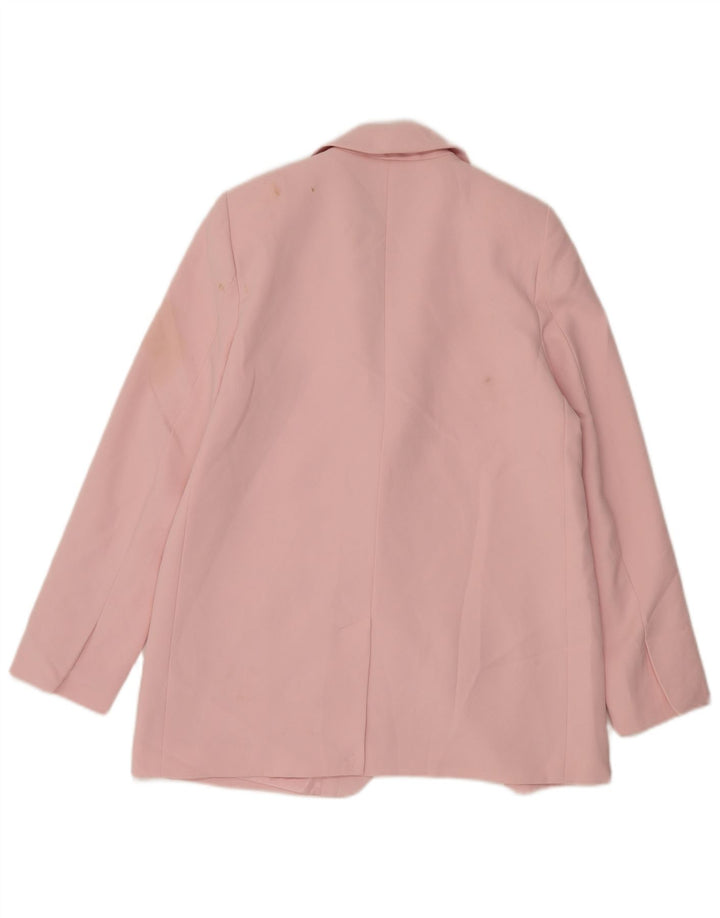 Zara Womens 2 Button Blazer Jacket UK 14 Medium Pink Polyester