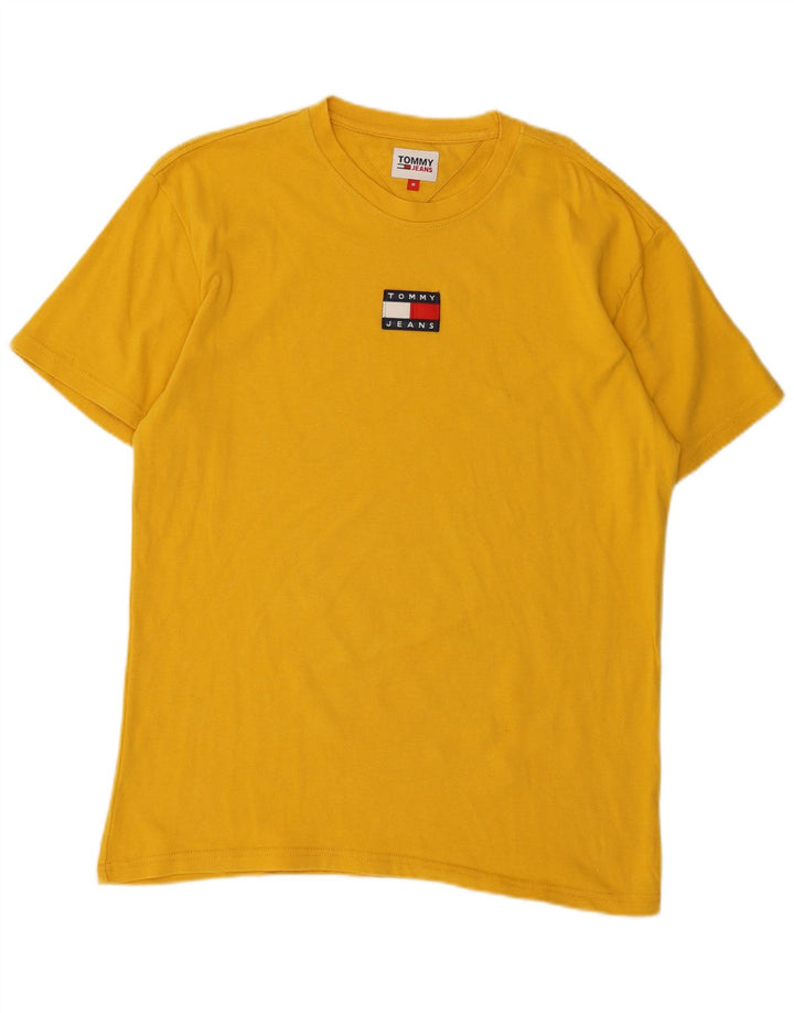Tommy Hilfiger Mens Graphic T-Shirt Top Medium Yellow Cotton