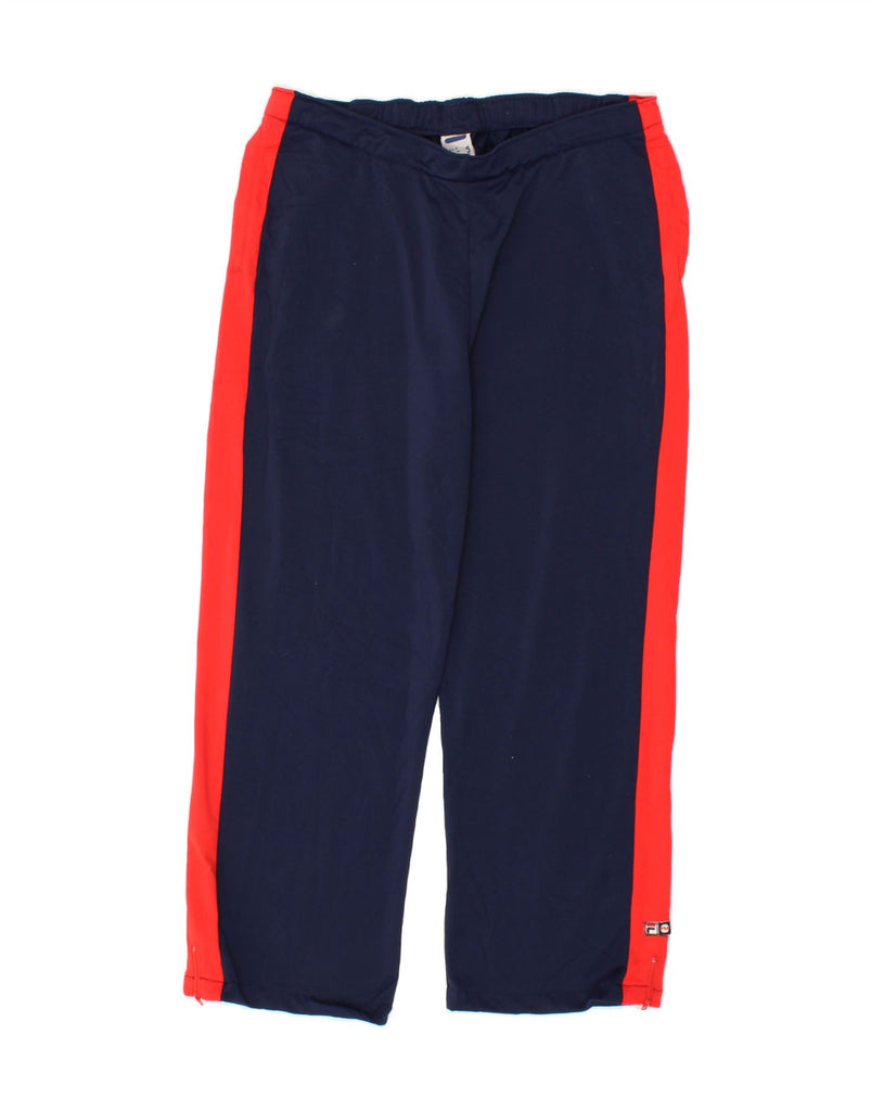 FILA Womens Tracksuit Trousers IT 44 Medium  Navy Blue Colourblock Vintage Fila and Second-Hand Fila from Messina Hembry 
