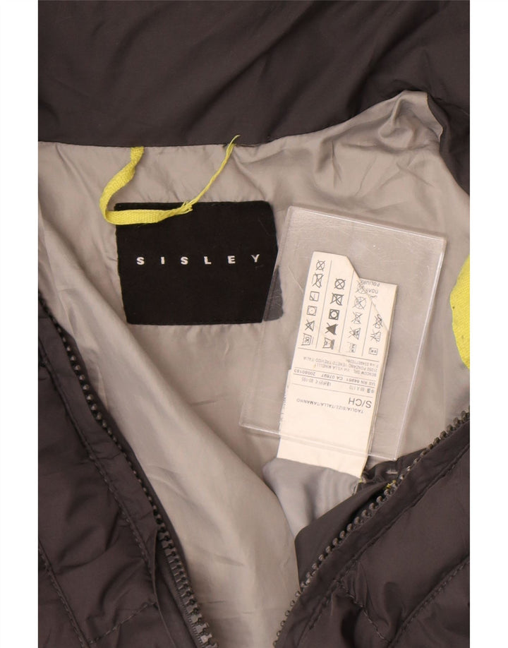 Sisley Mens Hooded Padded Jacket UK 36 Small Grey Polyester
