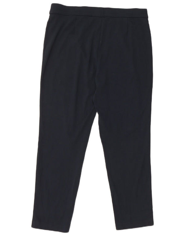 Marks & Spencer Womens Tapered Casual Trousers UK 18 XL W36 L28 Navy Blue