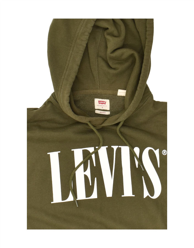 LEVI'S Mens Relaxed Fit Graphic Hoodie Jumper Small Khaki Cotton | Vintage Levi's | Thrift | Second-Hand Levi's | Used Clothing | Messina Hembry 