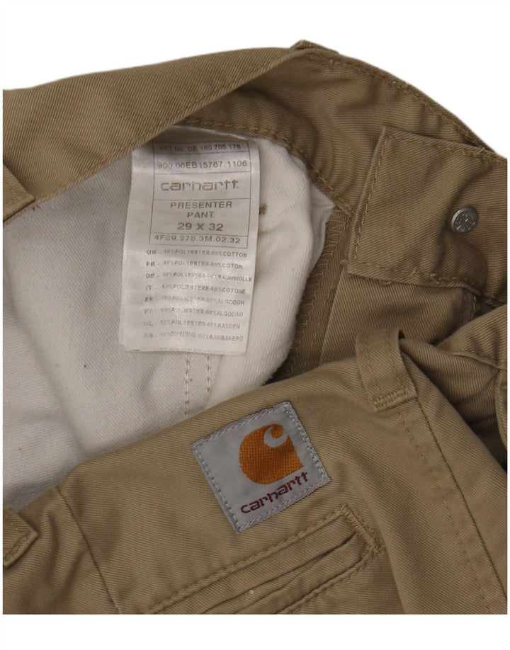 CARHARTT Mens Straight Chino Trousers W29 L32 Beige Polyester