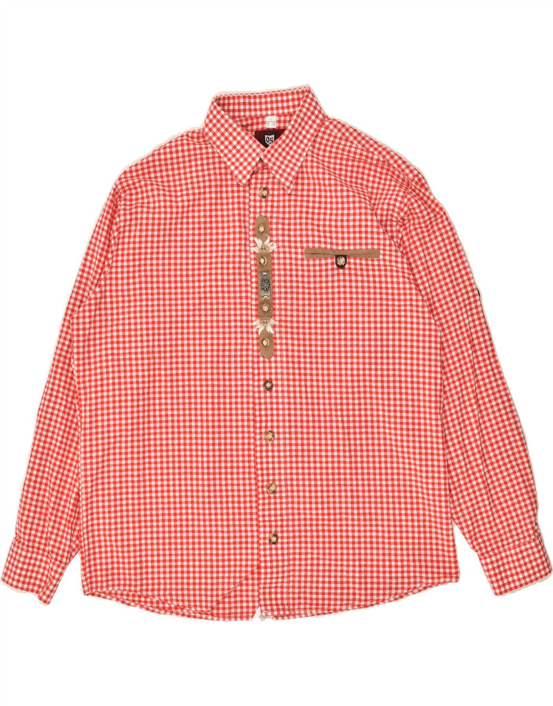 VINTAGE Mens Shirt Size 16 1/2 Large   Red Gingham Cotton | Vintage Vintage | Thrift | Second-Hand Vintage | Used Clothing | Messina Hembry 