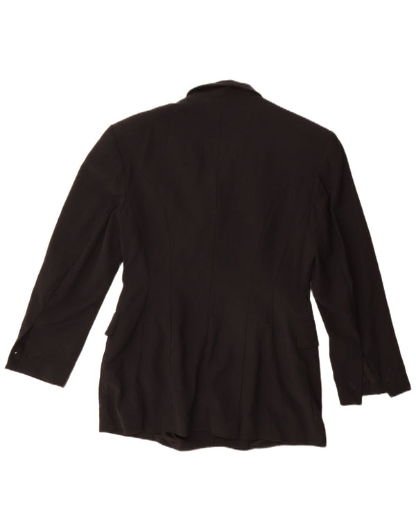 Joop Womens Double Breasted Blazer Jacket IT 42 Medium Black Virgin Wool