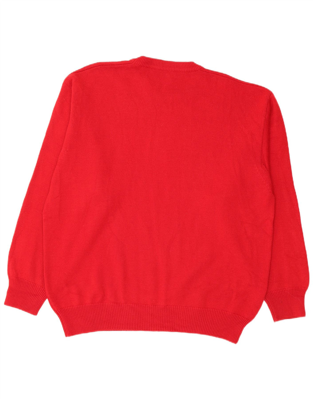 TRUSSARDI Mens Crew Neck Jumper Sweater XL Red Merino Wool