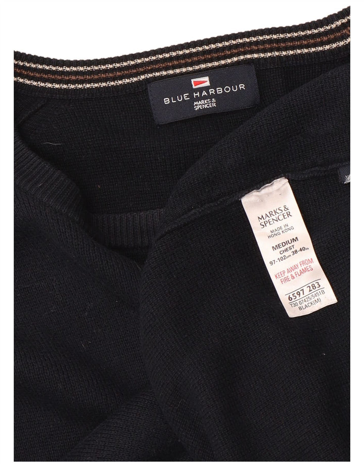 Marks & Spencer Mens Autograph Boat Neck Jumper Sweater Medium Navy Blue