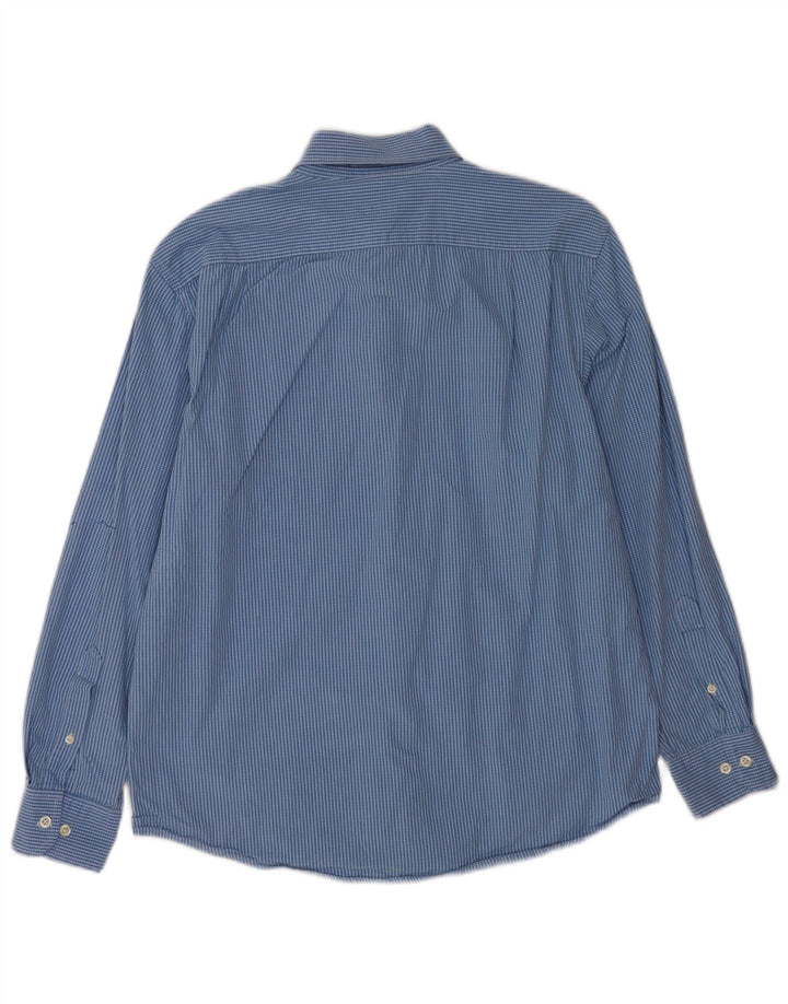 Izod Mens Shirt Medium Blue Check Cotton