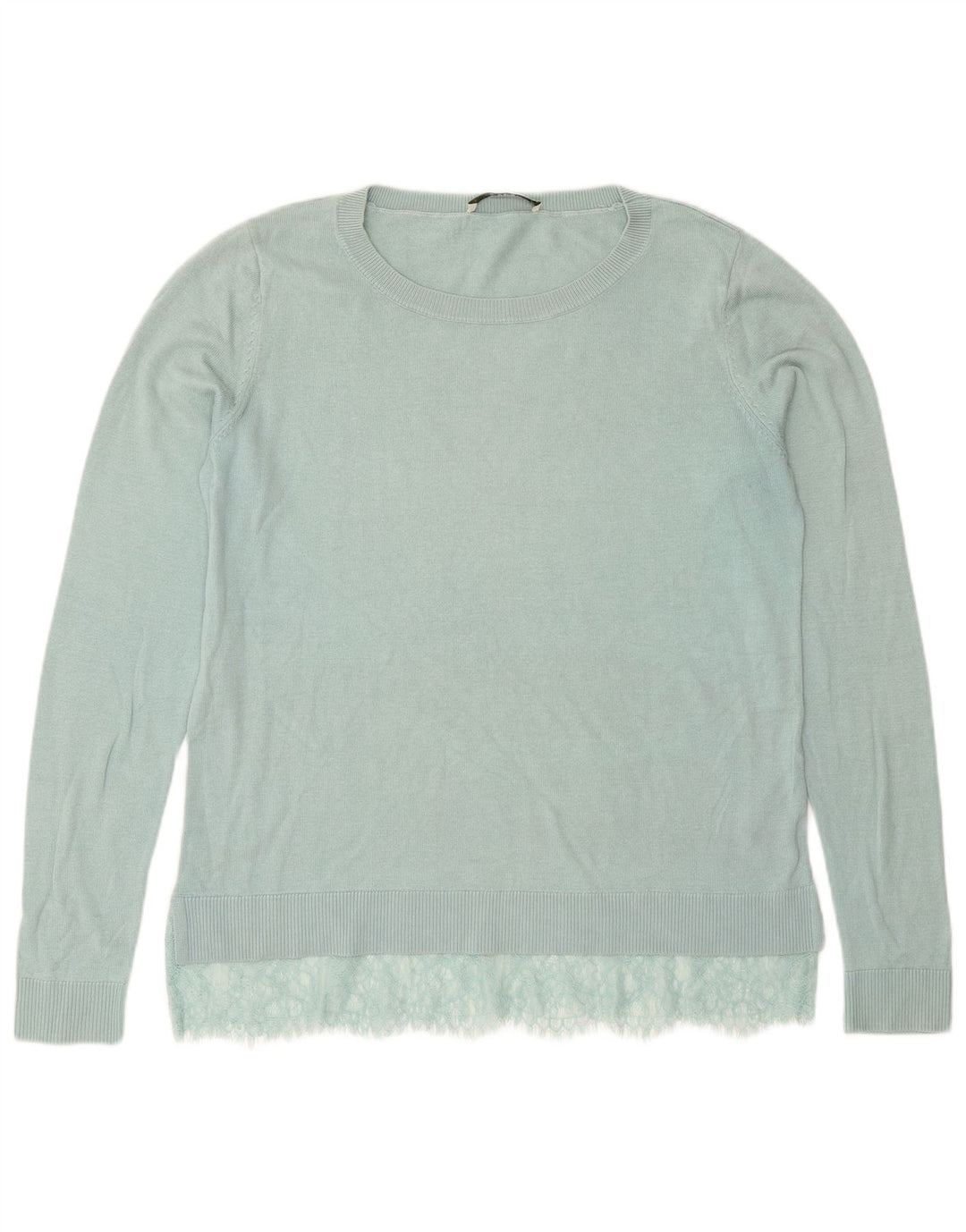 Oasis Womens Boat Neck Jumper Sweater UK 14 Medium Turquoise Cotton