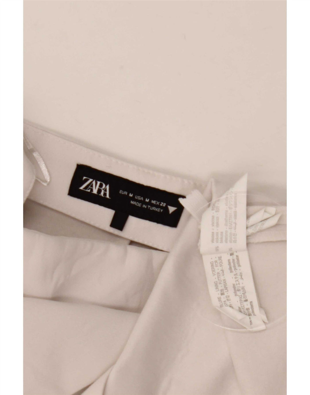 Zara Womens High Waist Casual Shorts Medium W28 Off White Polyester