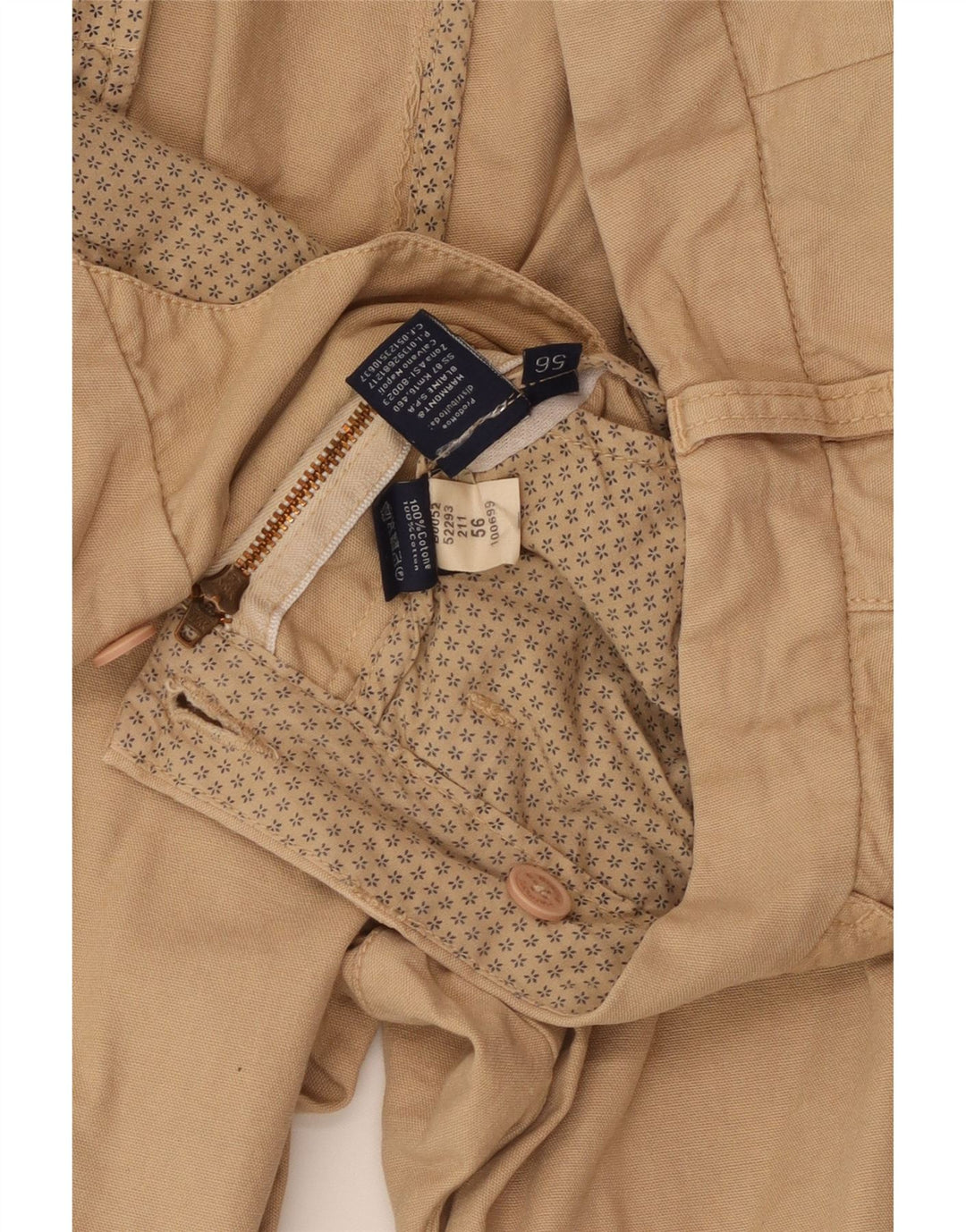 Harmont & Blaine Mens Cargo Shorts IT 56 3XL W40 Beige Cotton