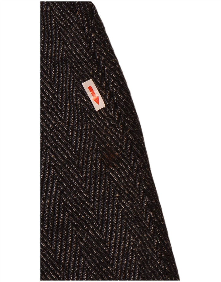 Vintage Womens Pencil Skirt W30 Medium Grey Chevron