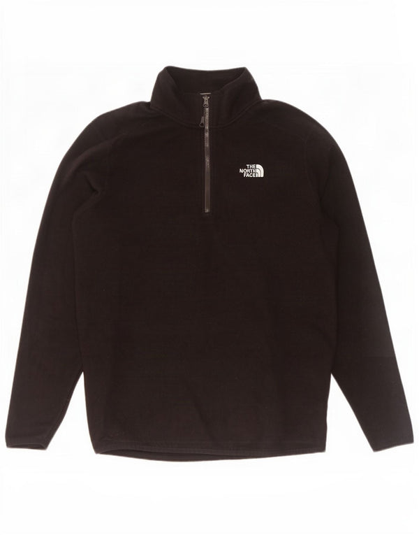 The North Face Mens Zip Neck Fleece Jumper Medium Black Polyester