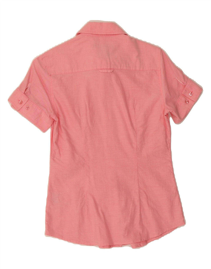 GANT Womens Short Sleeve Shirt UK 8 Small  Pink Cotton Vintage Gant and Second-Hand Gant from Messina Hembry 