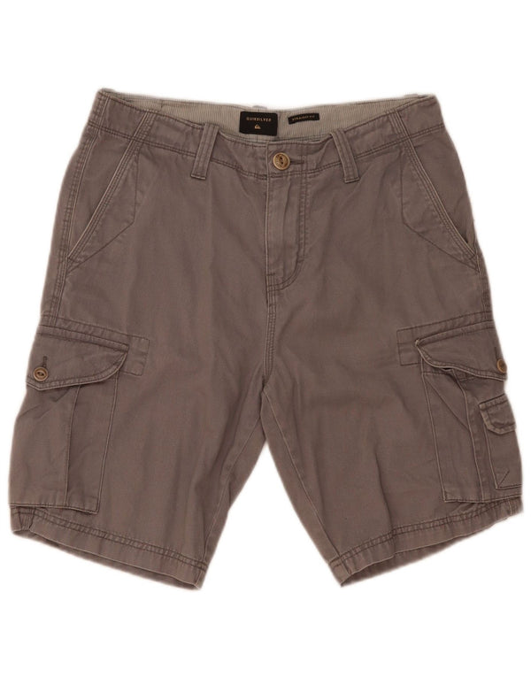 Quiksilver Mens Straight Fit Cargo Shorts W30 Medium Grey Cotton