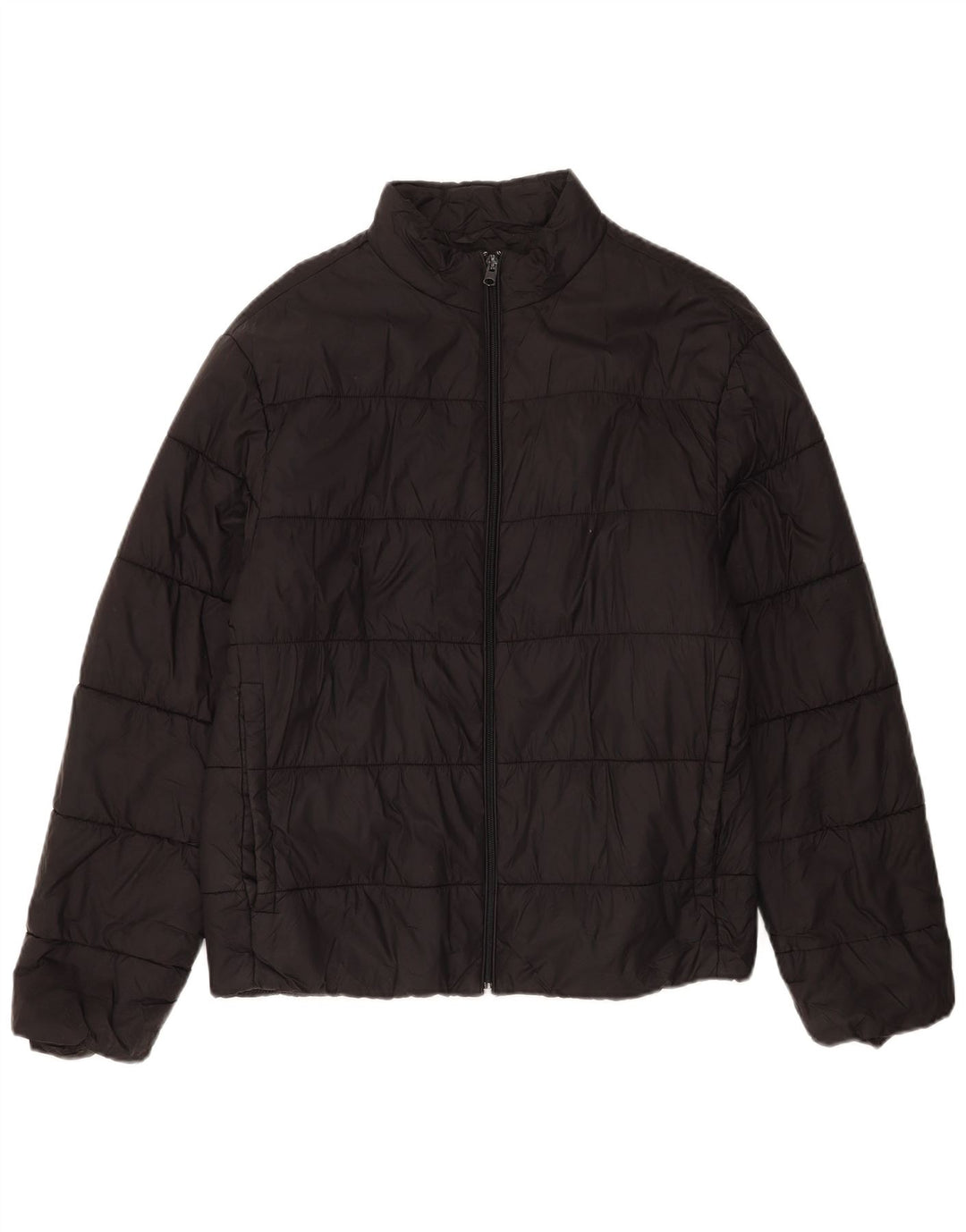Zara Mens Padded Jacket UK 40 Large Black Nylon