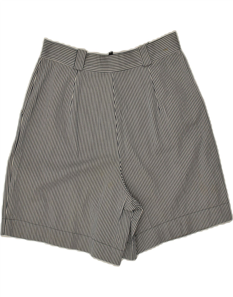 SUPERIOR Womens High Waist Chino Shorts IT 42 Medium W26  Grey Pinstripe | Vintage Superior | Thrift | Second-Hand Superior | Used Clothing | Messina Hembry 