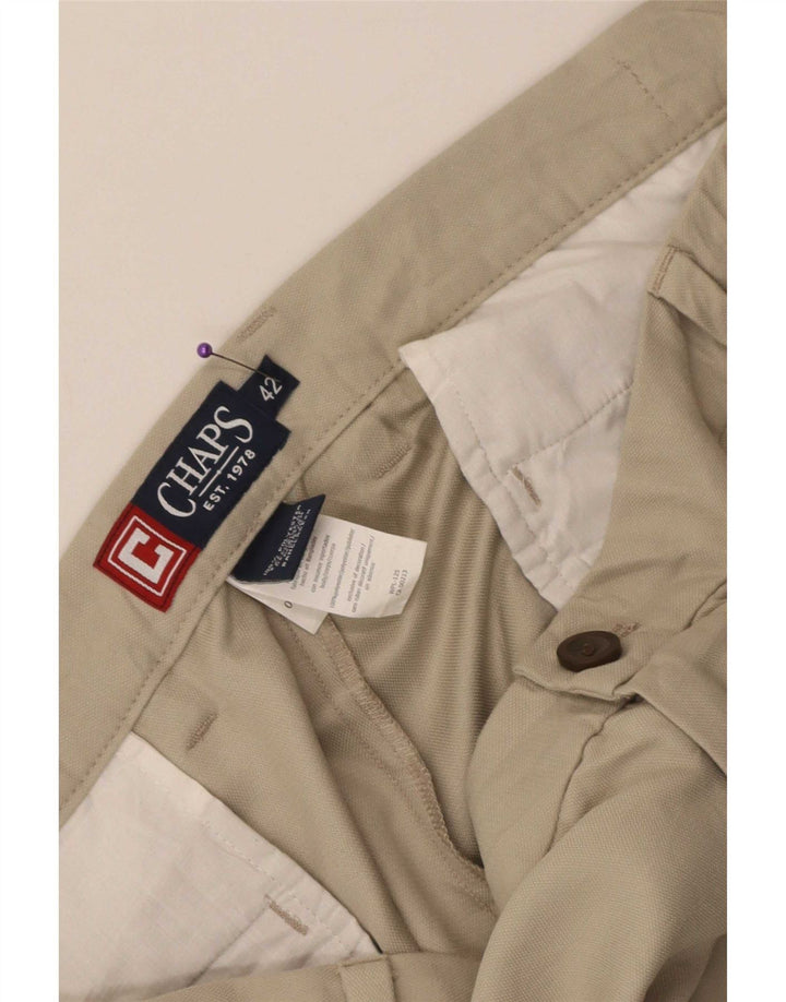 Chaps Mens Chino Shorts W42 2XL Beige Polyester