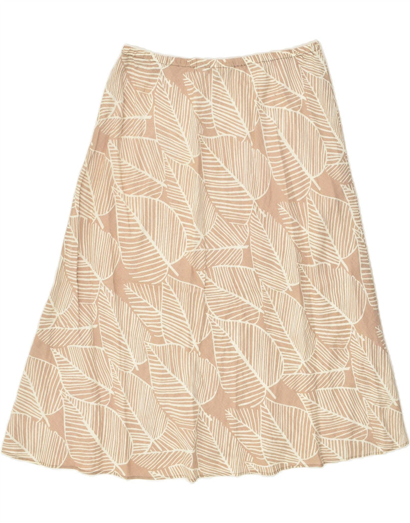 BODEN Womens A-Line Skirt UK 14 Large W34 Beige Floral Linen | Vintage Boden | Thrift | Second-Hand Boden | Used Clothing | Messina Hembry 