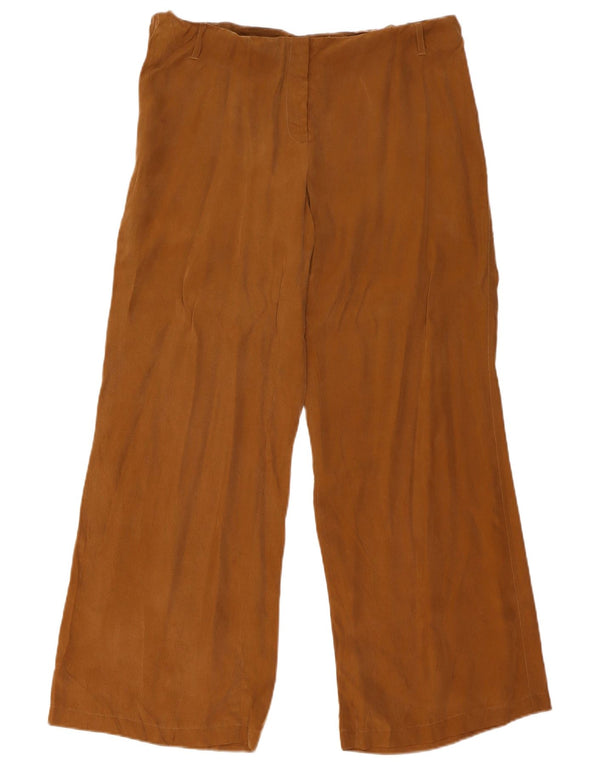 Marks & Spencer Womens Wide Leg Casual Trousers UK 18 XL W37 L30 Brown