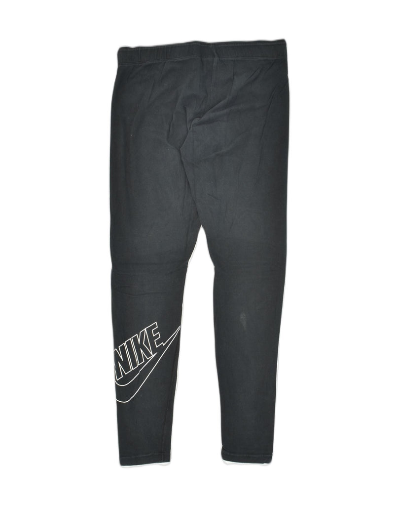 NIKE Womens Graphic Tracksuit Trousers Medium Black Cotton | Vintage Nike | Thrift | Second-Hand Nike | Used Clothing | Messina Hembry 