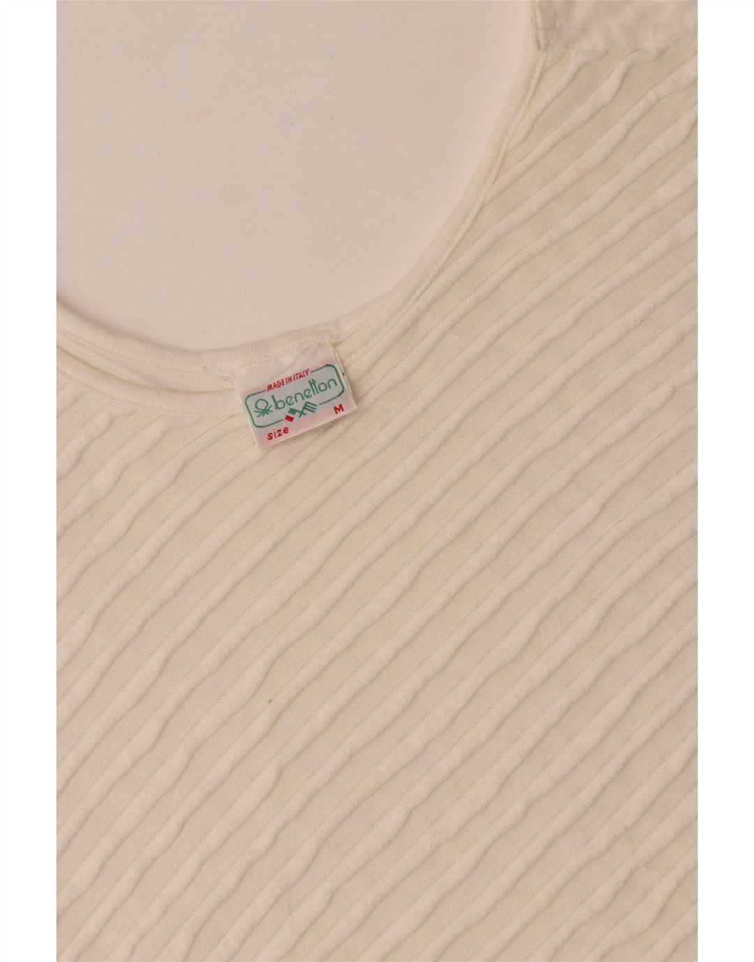 Benetton Womens Asymmetric Oversized Blouse Top UK 14 Medium White Cotton