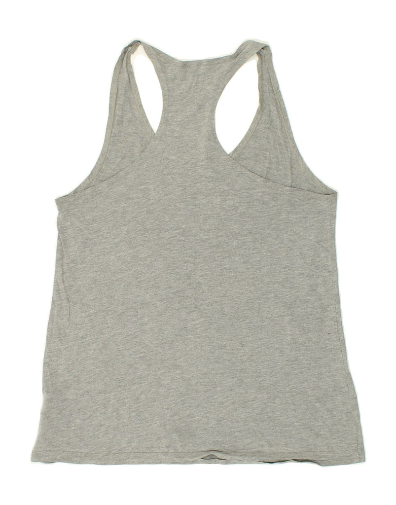 CALVIN KLEIN Womens Graphic Vest Top UK 10 Small Grey Cotton Vintage Calvin Klein and Second-Hand Calvin Klein from Messina Hembry 