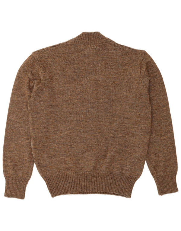 Rinaldi Mens Geometrical Jumper Sweater Medium Brown Geometric Classic