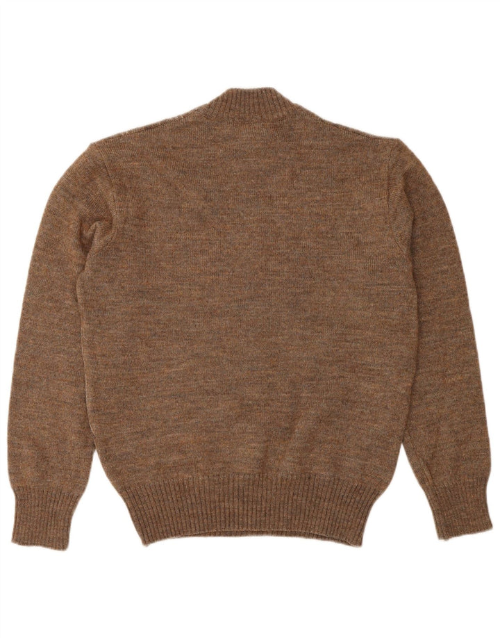 Rinaldi Mens Geometrical Jumper Sweater Medium Brown Geometric Classic