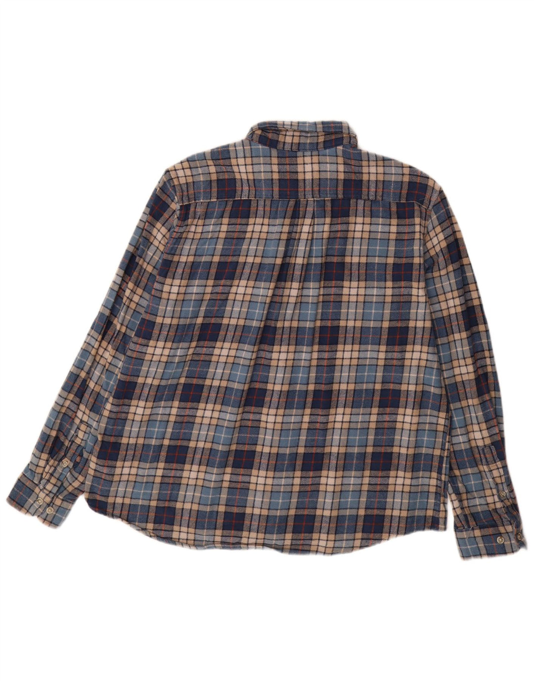 EDDIE BAUER Mens Flannel Shirt 2XL Blue Check Cotton