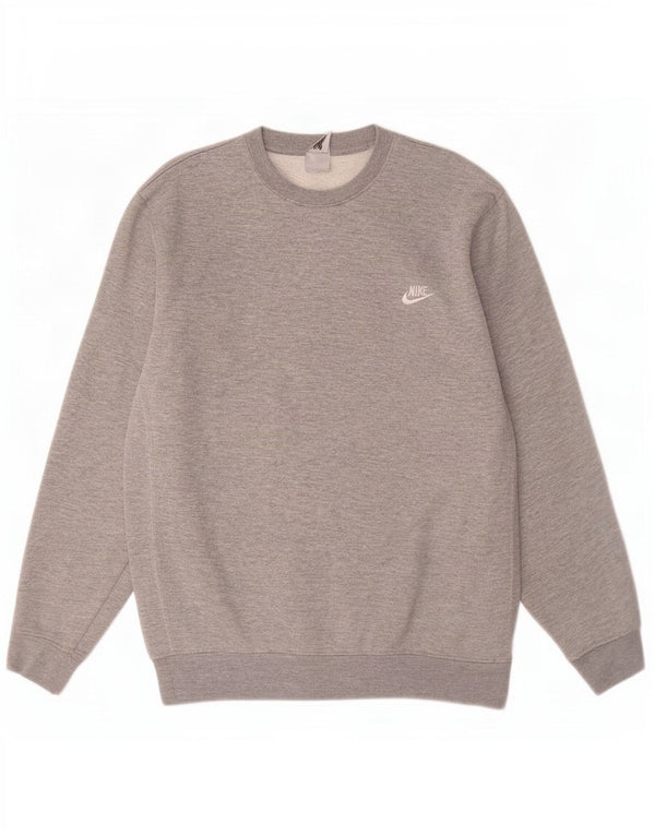 Nike Mens Sweatshirt Jumper Large Grey Flecked Polyester