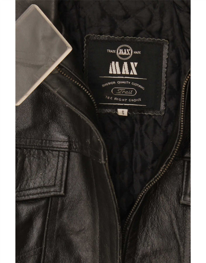 Max Womens Leather Jacket UK 10 Small Black