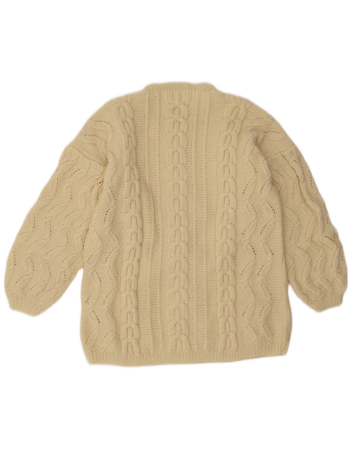 Vintage Womens Crew Neck Jumper Sweater UK 16 Large Beige