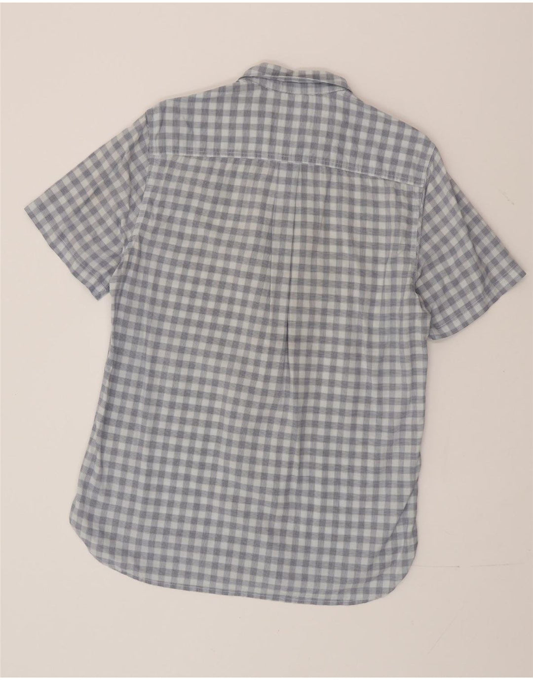 Superdry Mens Regular Fit Short Sleeve Shirt Medium Blue Gingham Cotton